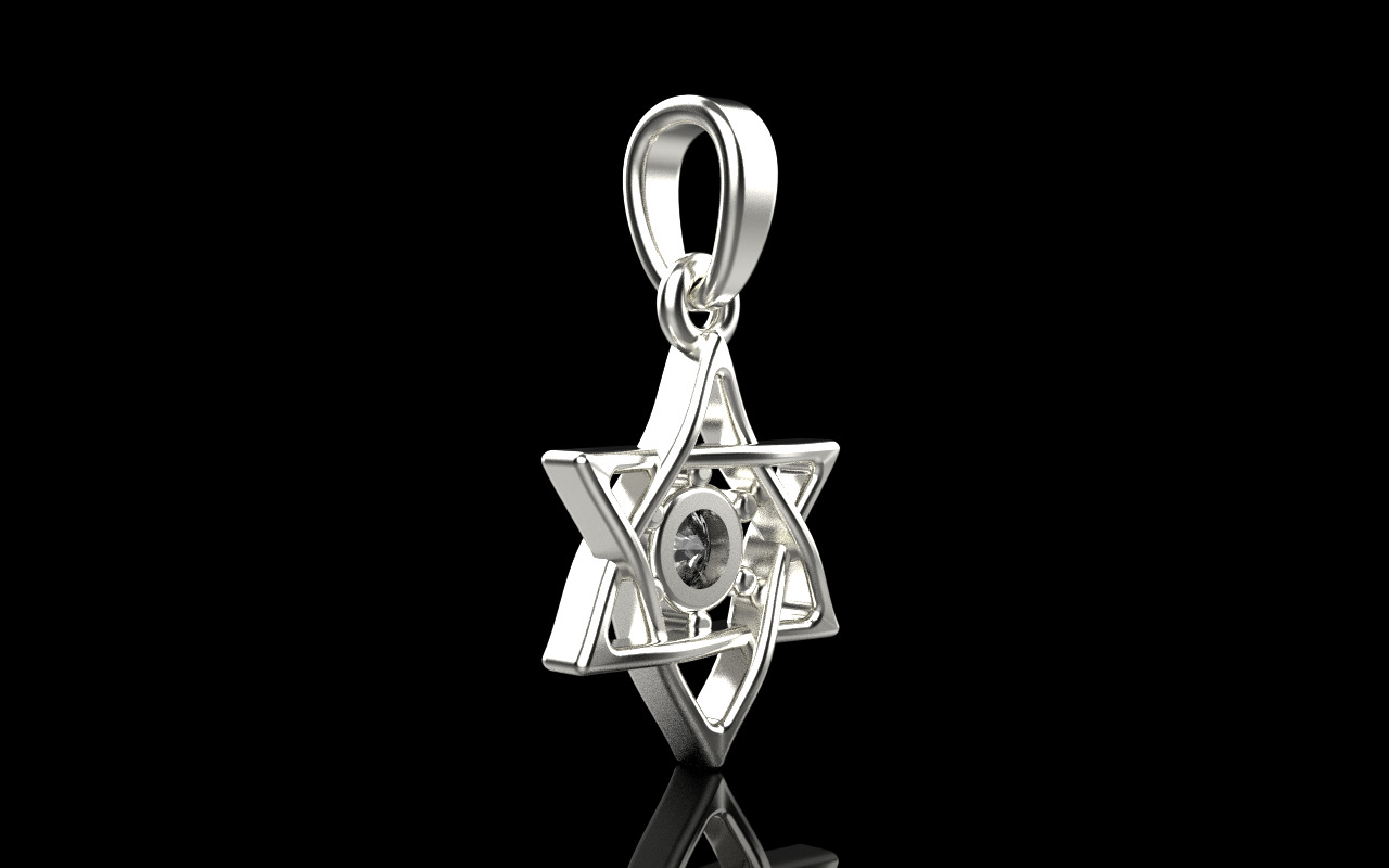 Star of david pendant model 1304 3D print model_26