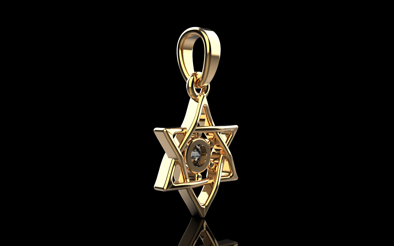 Star of david pendant model 1304 3D print model_24
