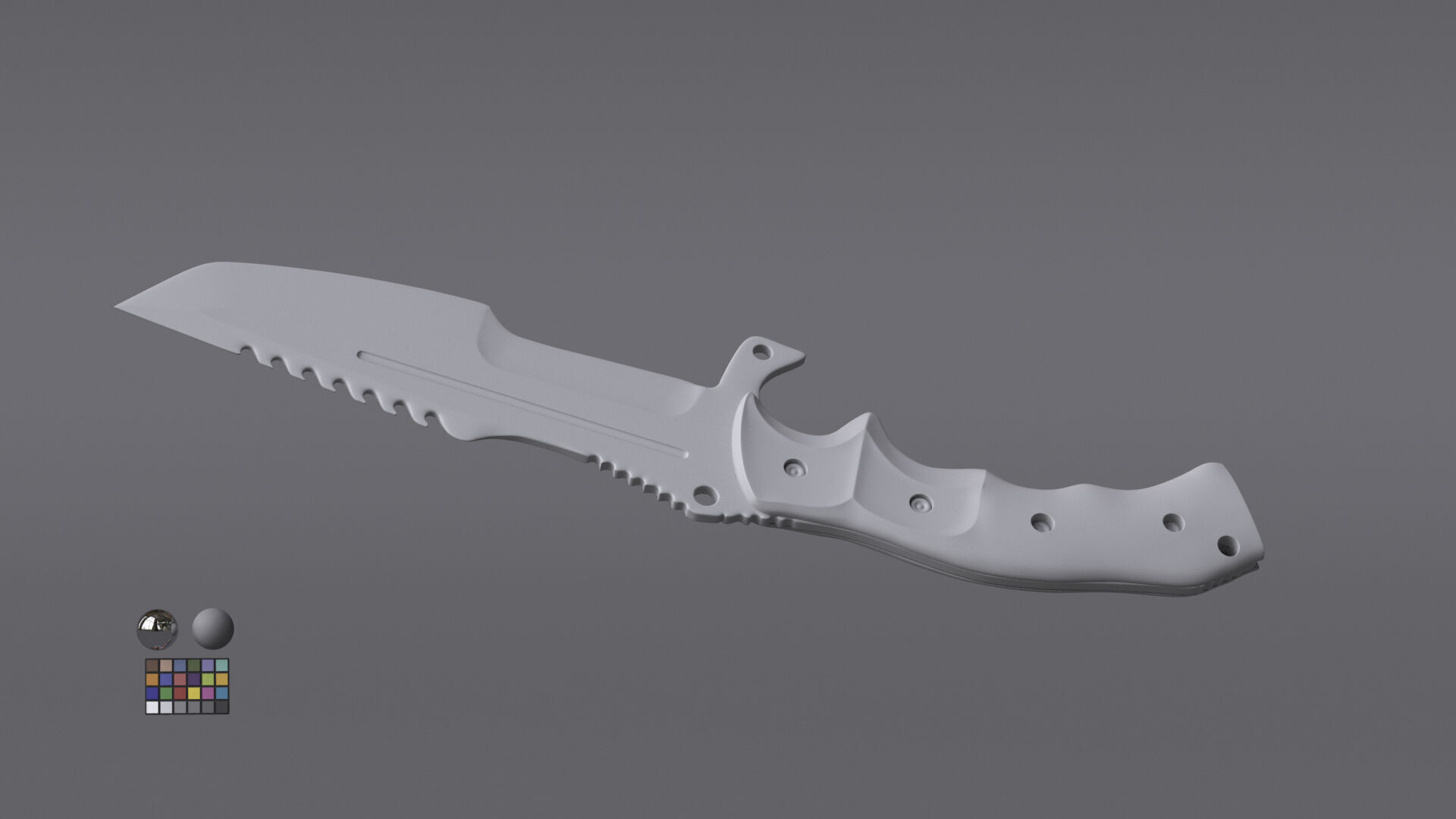 Tactical Army Knife Free 3D model_3