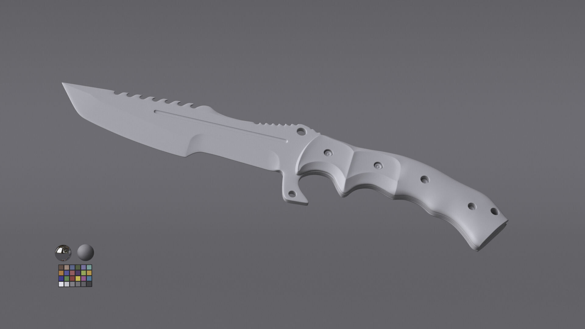 Tactical Army Knife Free 3D model_8