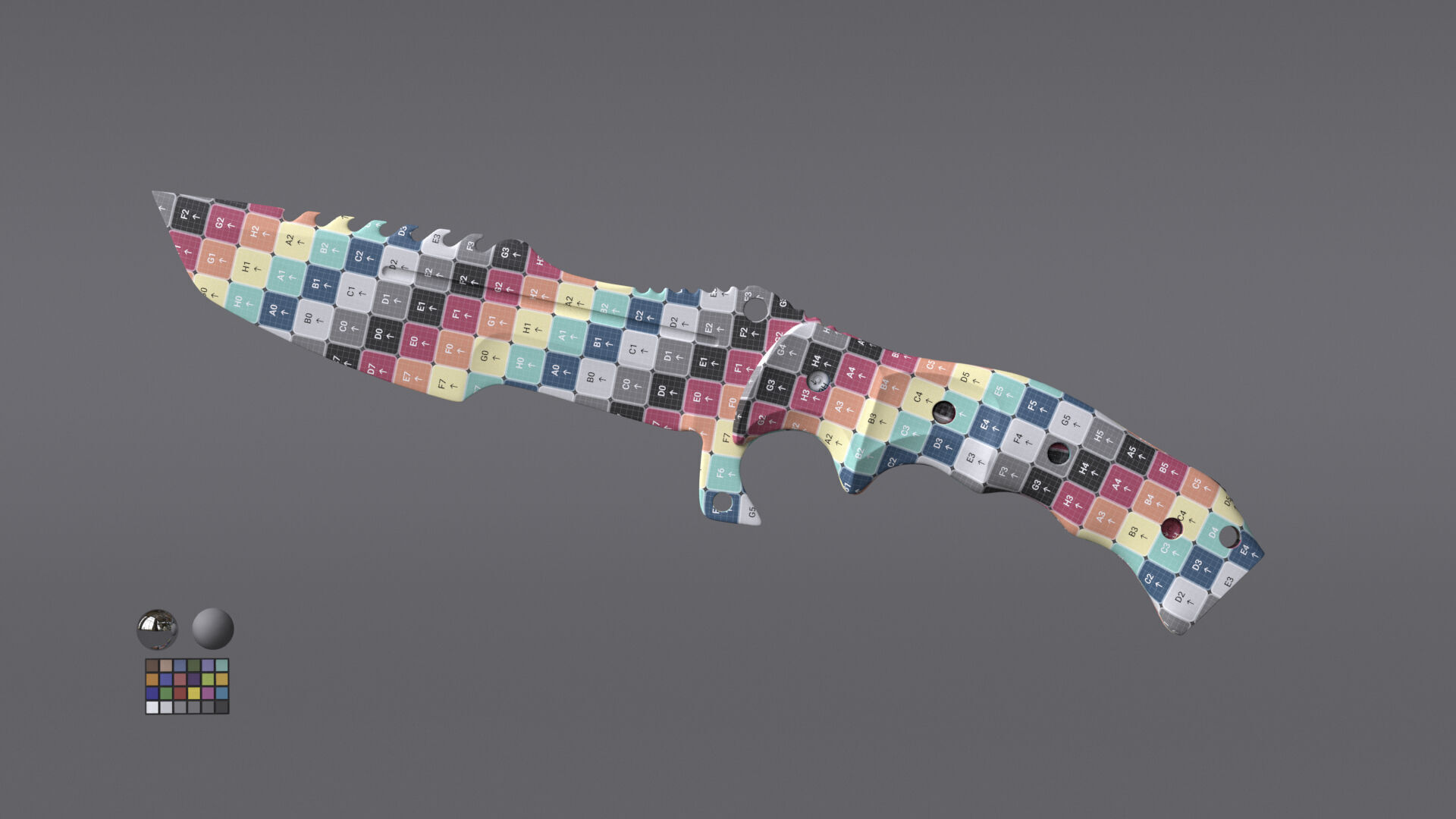 Tactical Army Knife Free 3D model_9