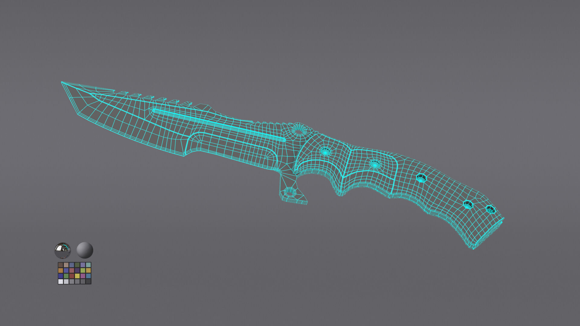Tactical Army Knife Free 3D model_28
