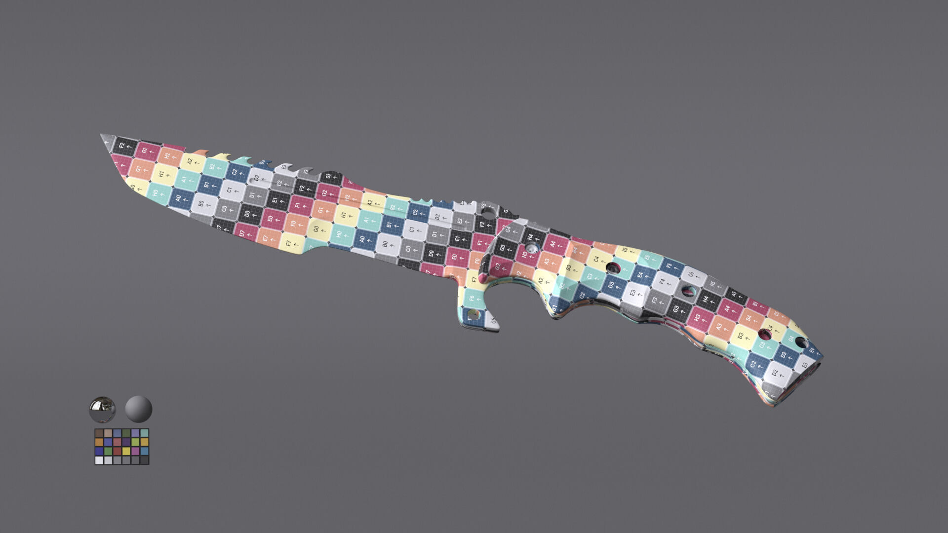 Tactical Army Knife Free 3D model_18