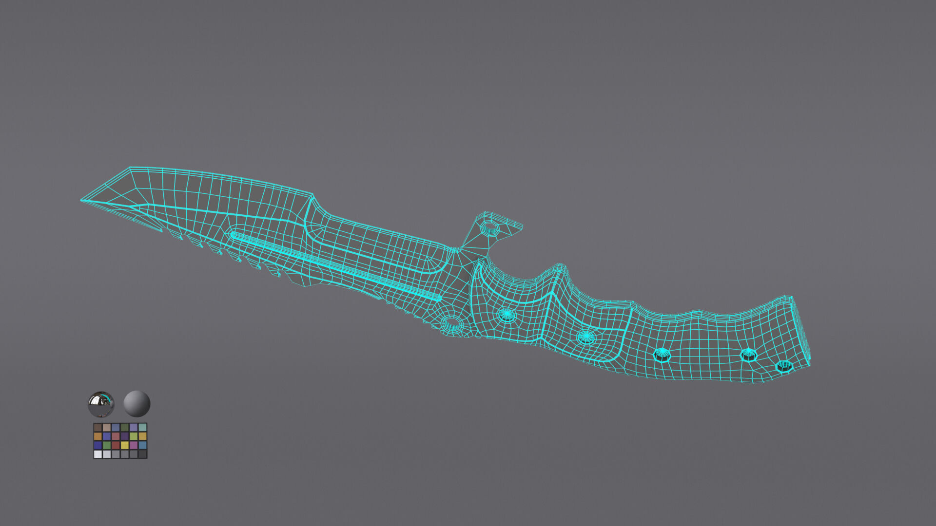 Tactical Army Knife Free 3D model_25