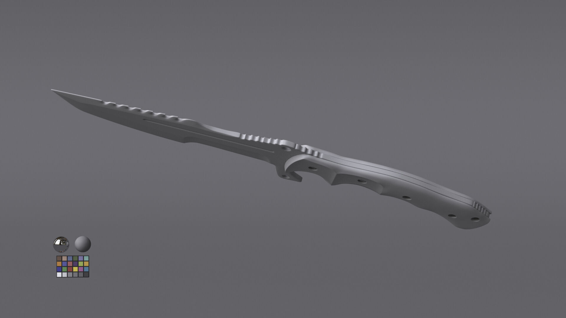 Tactical Army Knife Free 3D model_1