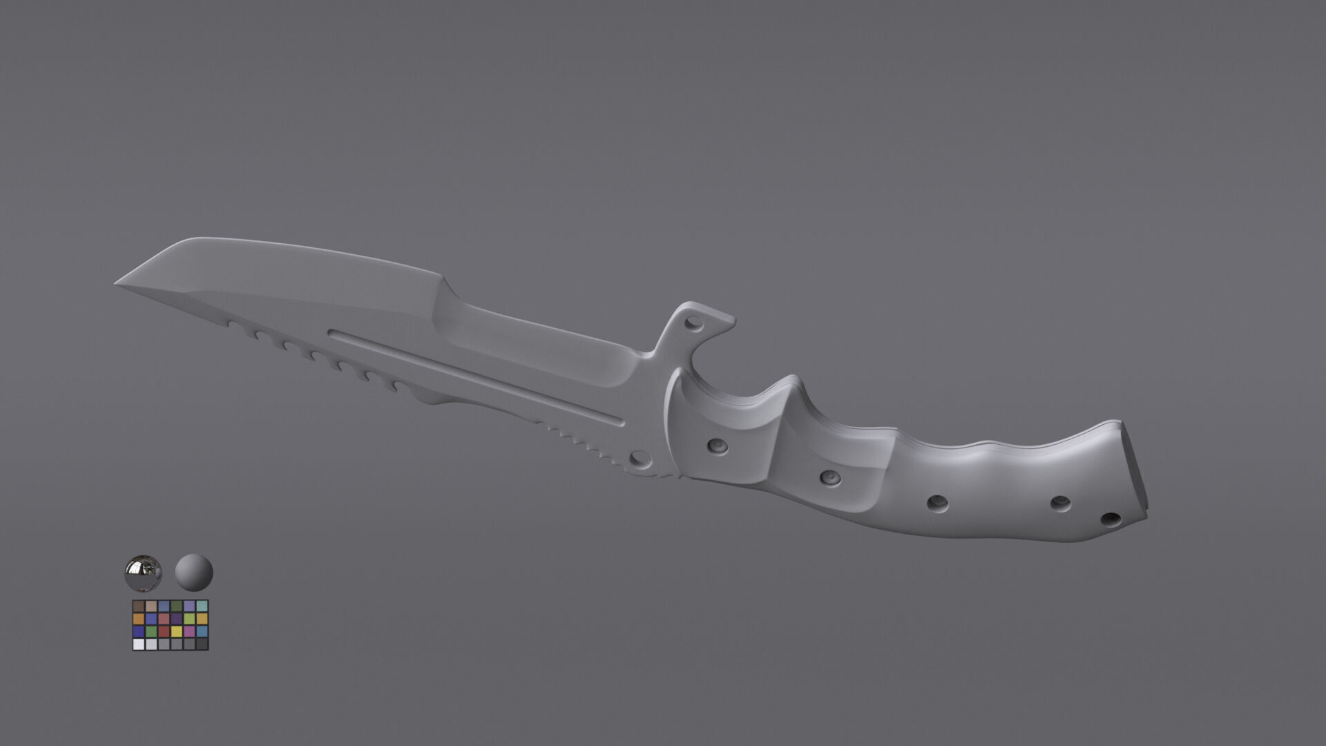 Tactical Army Knife Free 3D model_5
