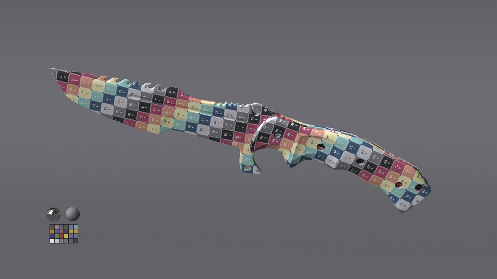 Tactical Army Knife Free 3D model_10