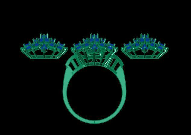 Ruby Gemstone Pendant Set For Women 3D print model_11