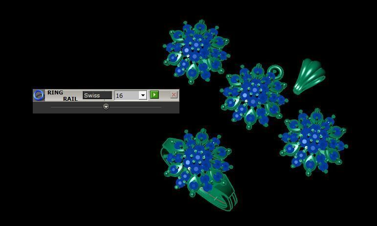 Ruby Gemstone Pendant Set For Women 3D print model_17