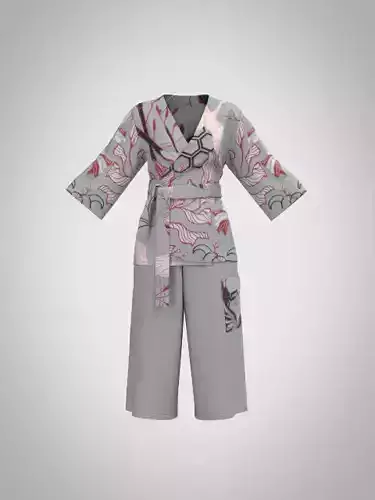 Printed kimono 3D model
