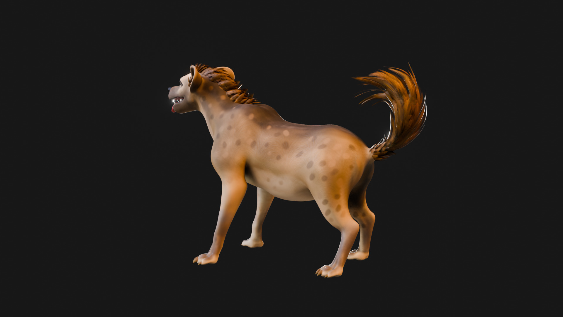 Cartoon-Realistic Spotted Hyena - Rigged for Blender Low-poly 3D model_36