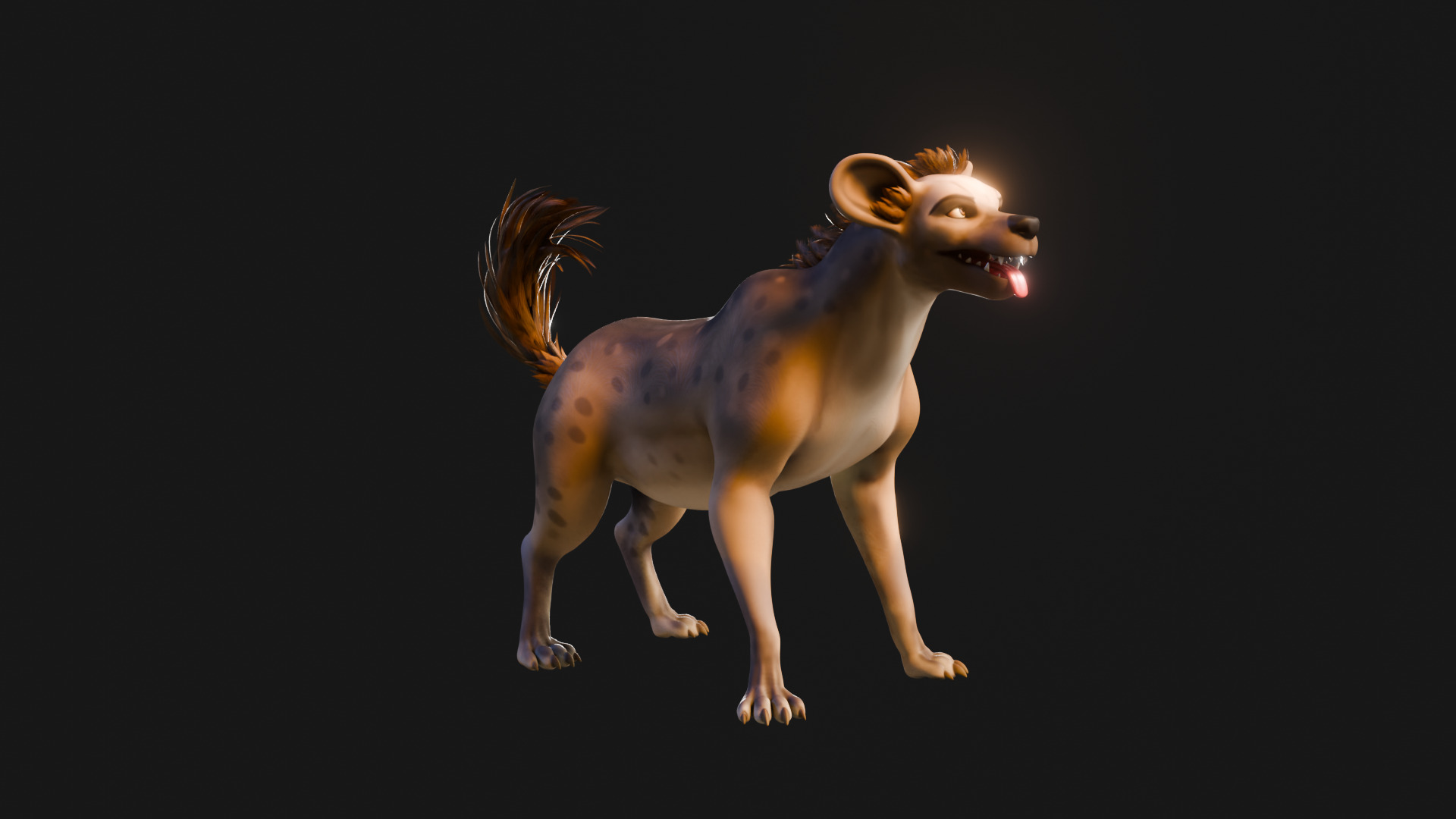 Cartoon-Realistic Spotted Hyena - Rigged for Blender Low-poly 3D model_23