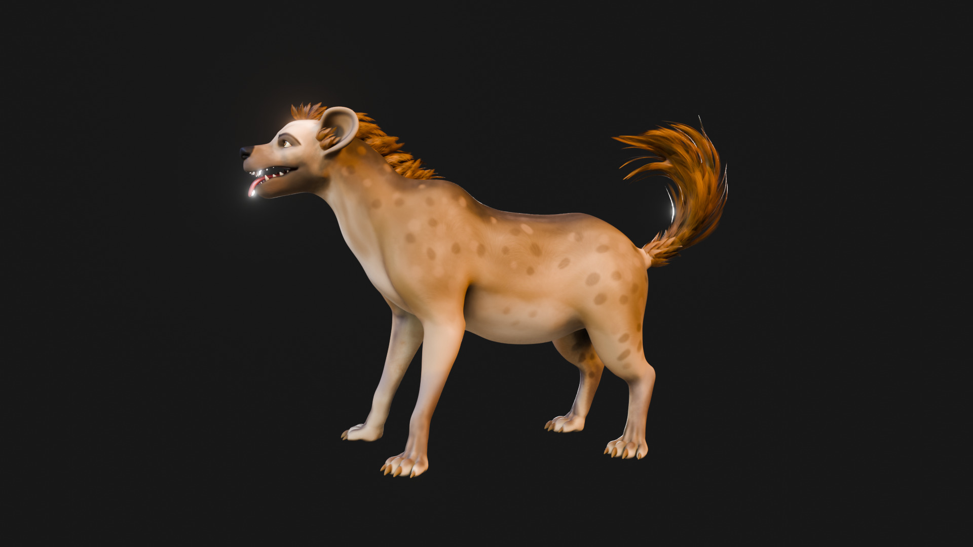Cartoon-Realistic Spotted Hyena - Rigged for Blender Low-poly 3D model_15