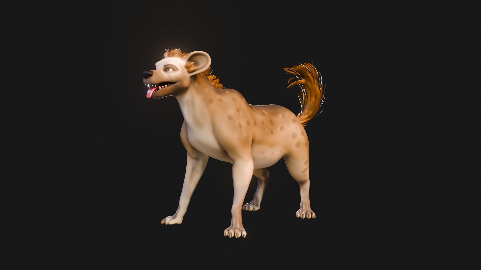 Cartoon-Realistic Spotted Hyena - Rigged for Blender Low-poly 3D model_17
