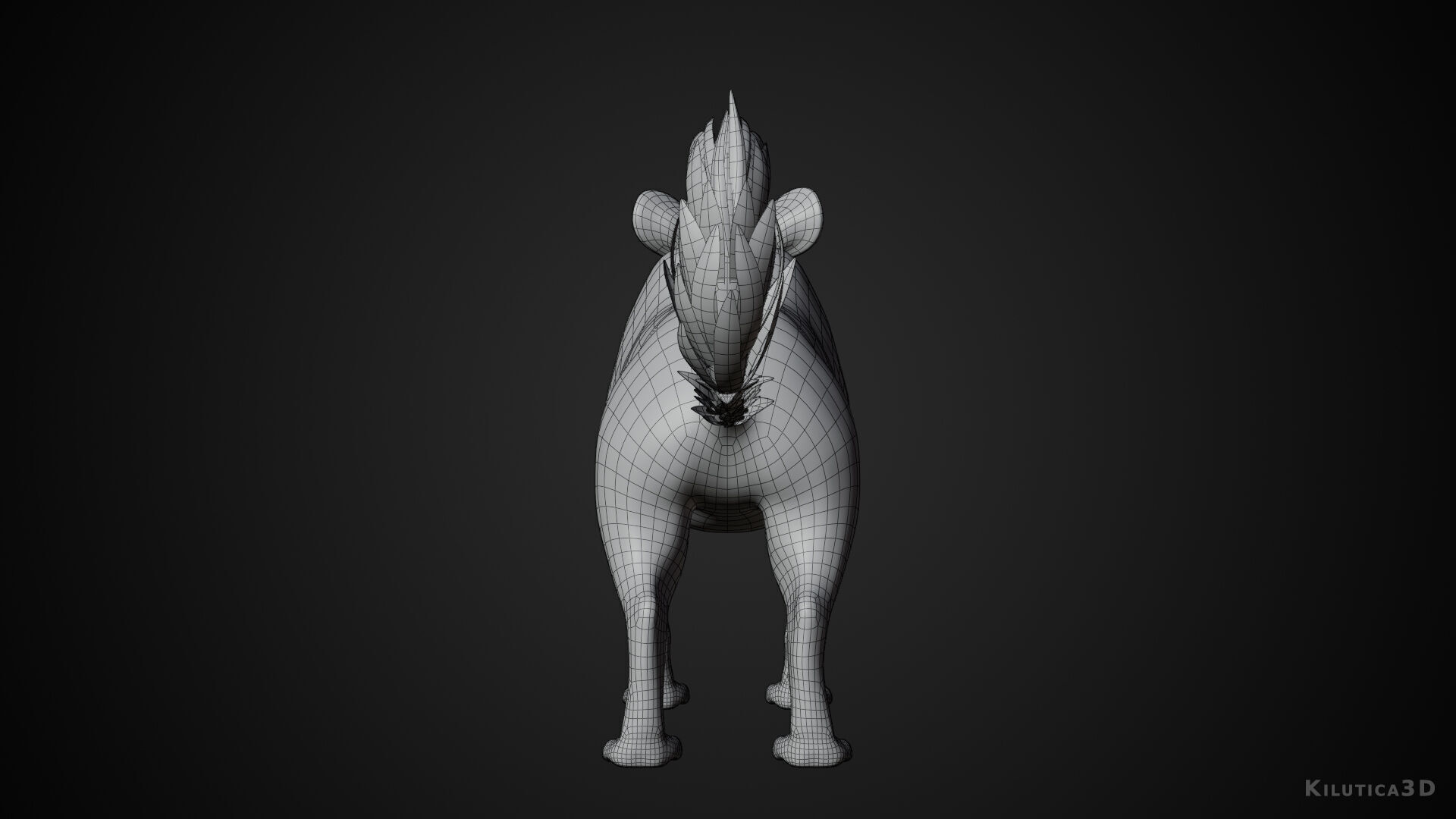 Cartoon-Realistic Spotted Hyena - Rigged for Blender Low-poly 3D model_11