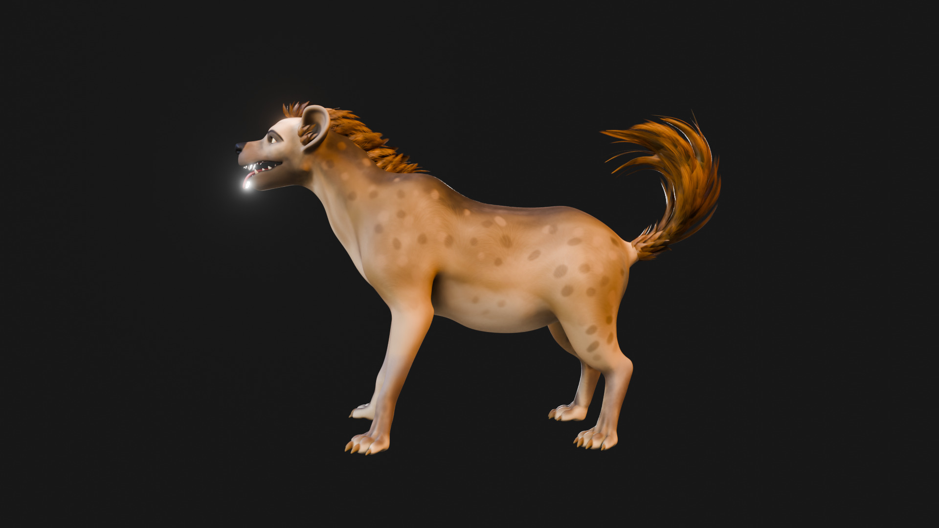 Cartoon-Realistic Spotted Hyena - Rigged for Blender Low-poly 3D model_38