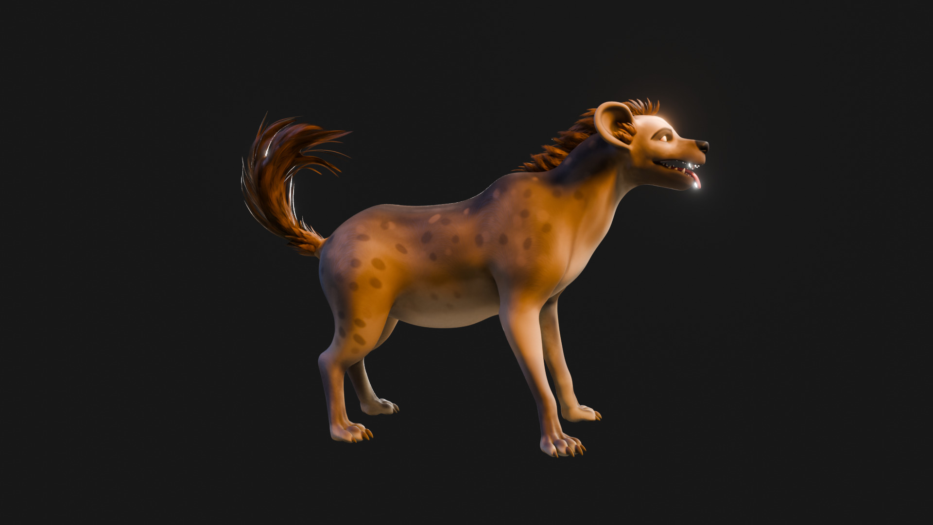 Cartoon-Realistic Spotted Hyena - Rigged for Blender Low-poly 3D model_25