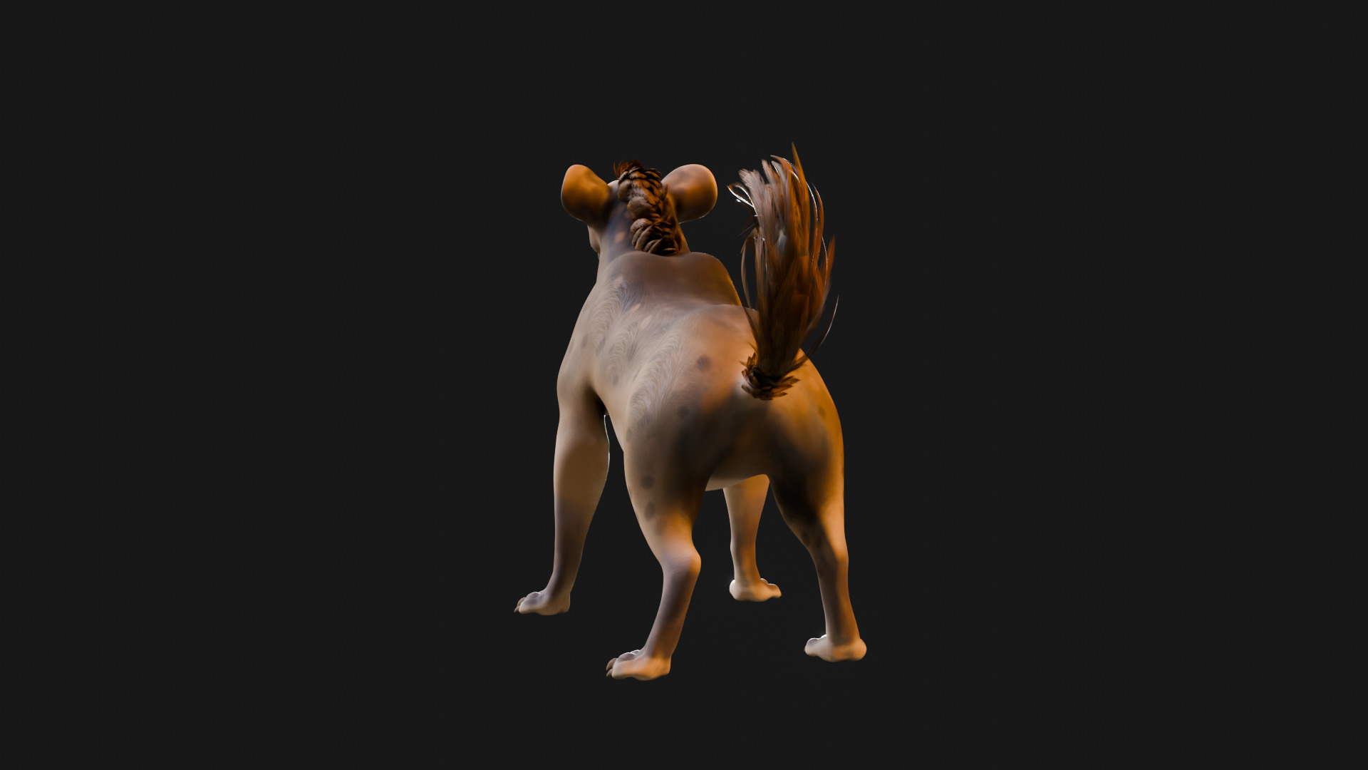 Cartoon-Realistic Spotted Hyena - Rigged for Blender Low-poly 3D model_33