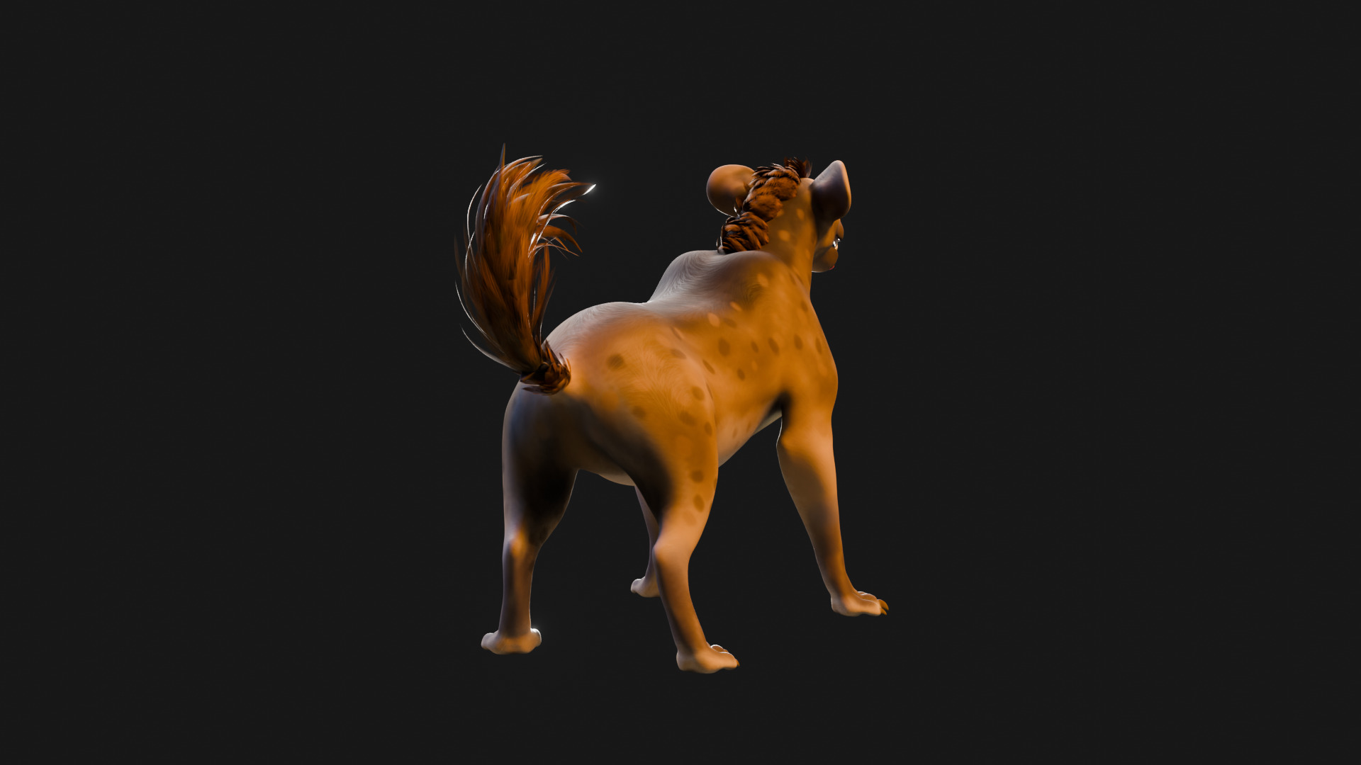 Cartoon-Realistic Spotted Hyena - Rigged for Blender Low-poly 3D model_30