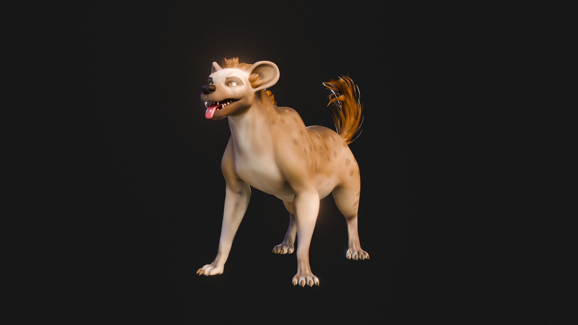 Cartoon-Realistic Spotted Hyena - Rigged for Blender Low-poly 3D model_18