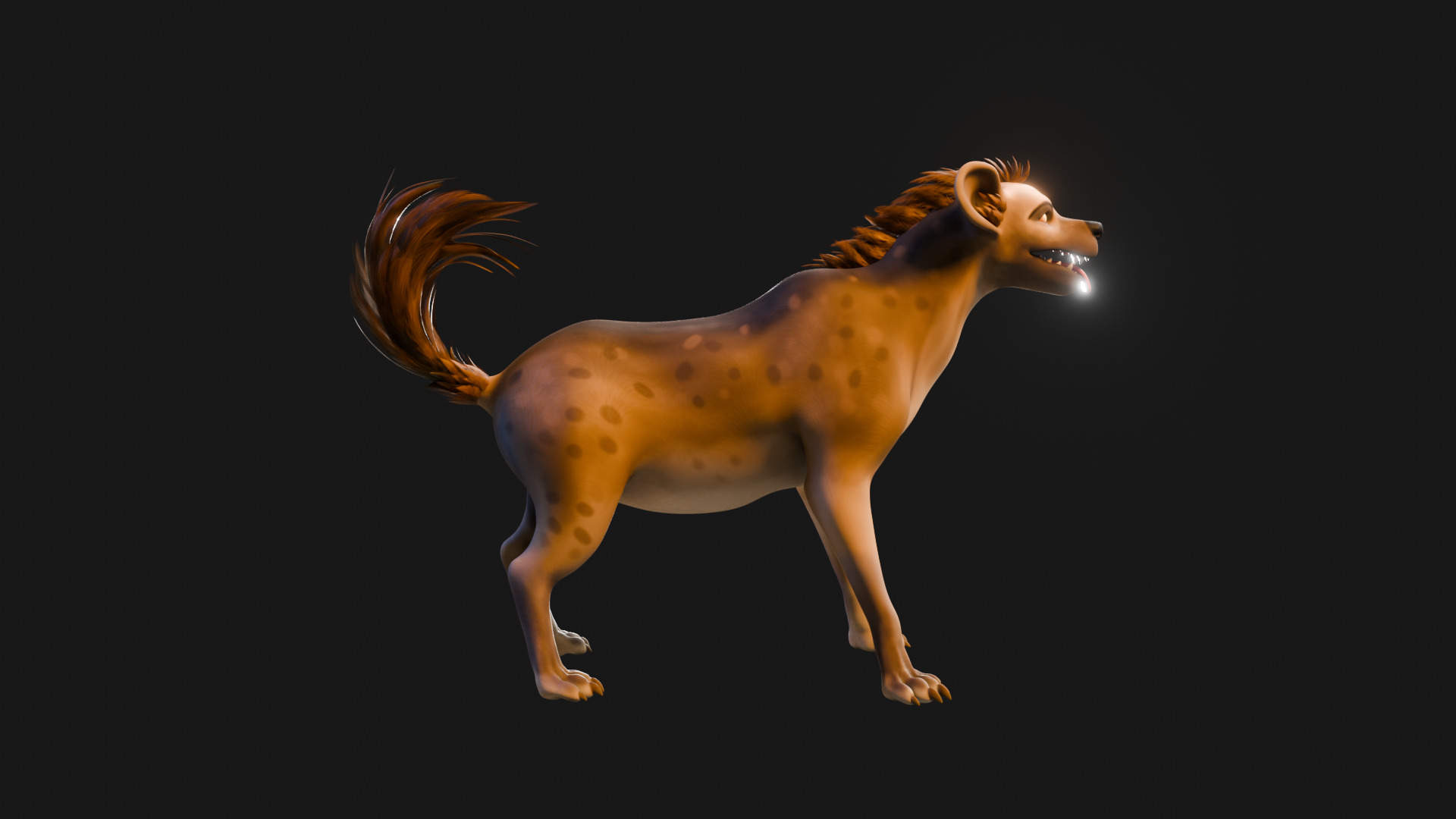 Cartoon-Realistic Spotted Hyena - Rigged for Blender Low-poly 3D model_26