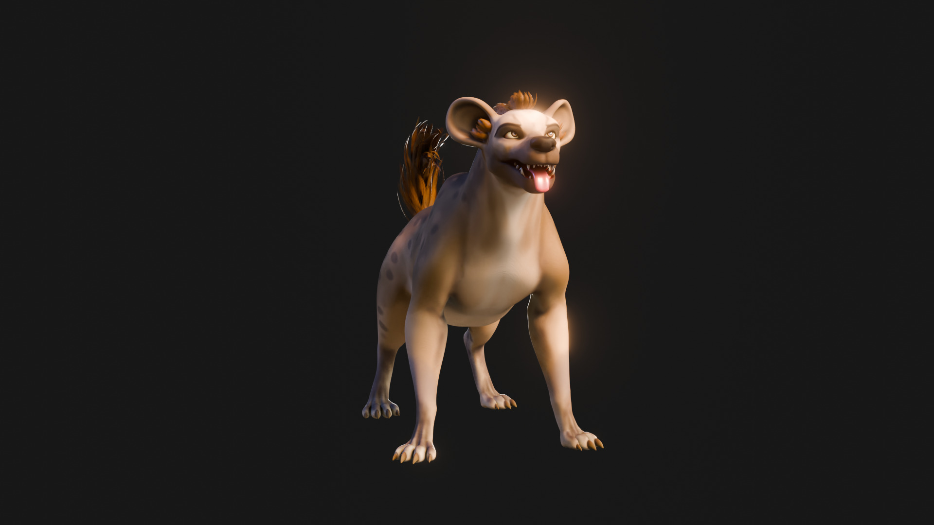 Cartoon-Realistic Spotted Hyena - Rigged for Blender Low-poly 3D model_21