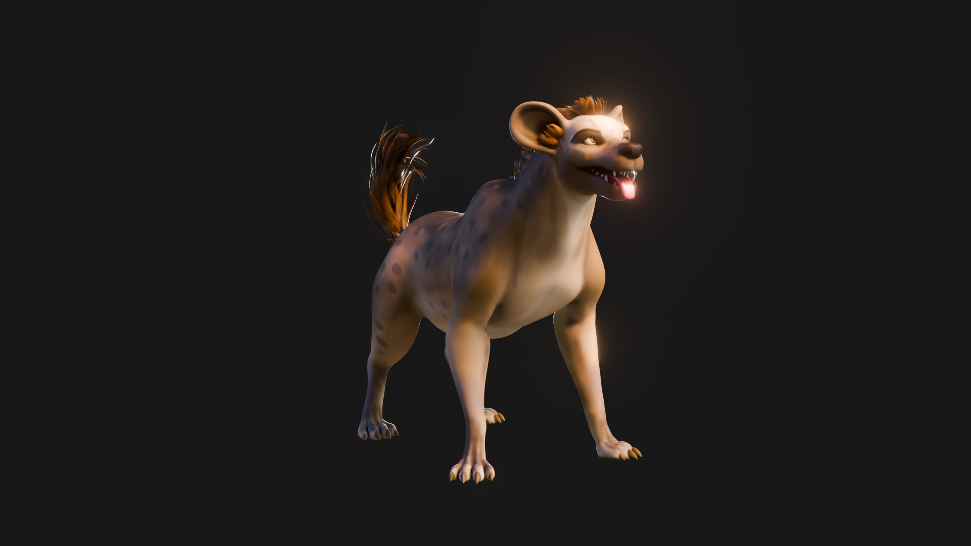 Cartoon-Realistic Spotted Hyena - Rigged for Blender Low-poly 3D model_22
