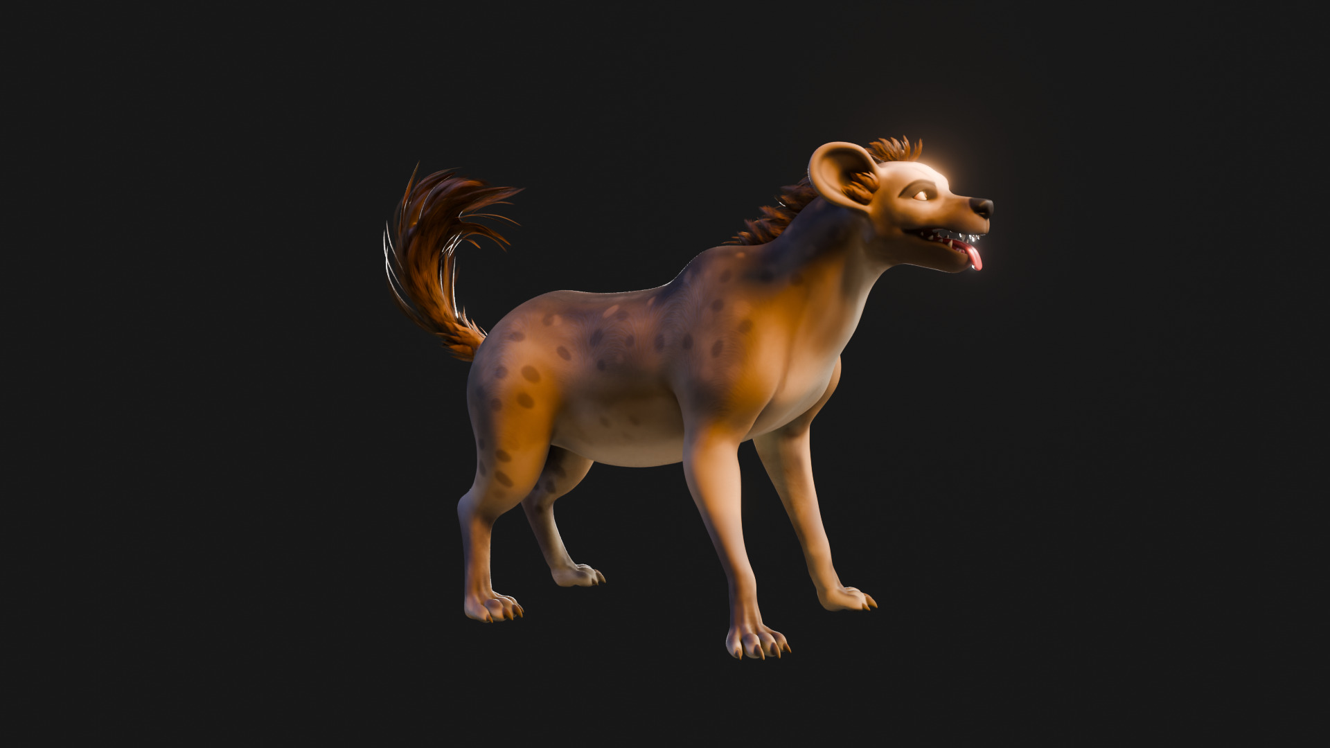 Cartoon-Realistic Spotted Hyena - Rigged for Blender Low-poly 3D model_24