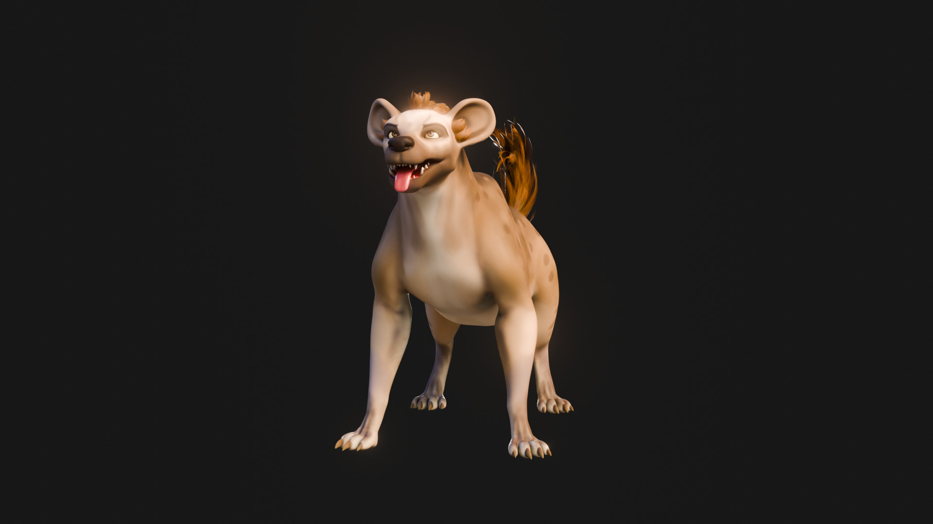 Cartoon-Realistic Spotted Hyena - Rigged for Blender Low-poly 3D model_19