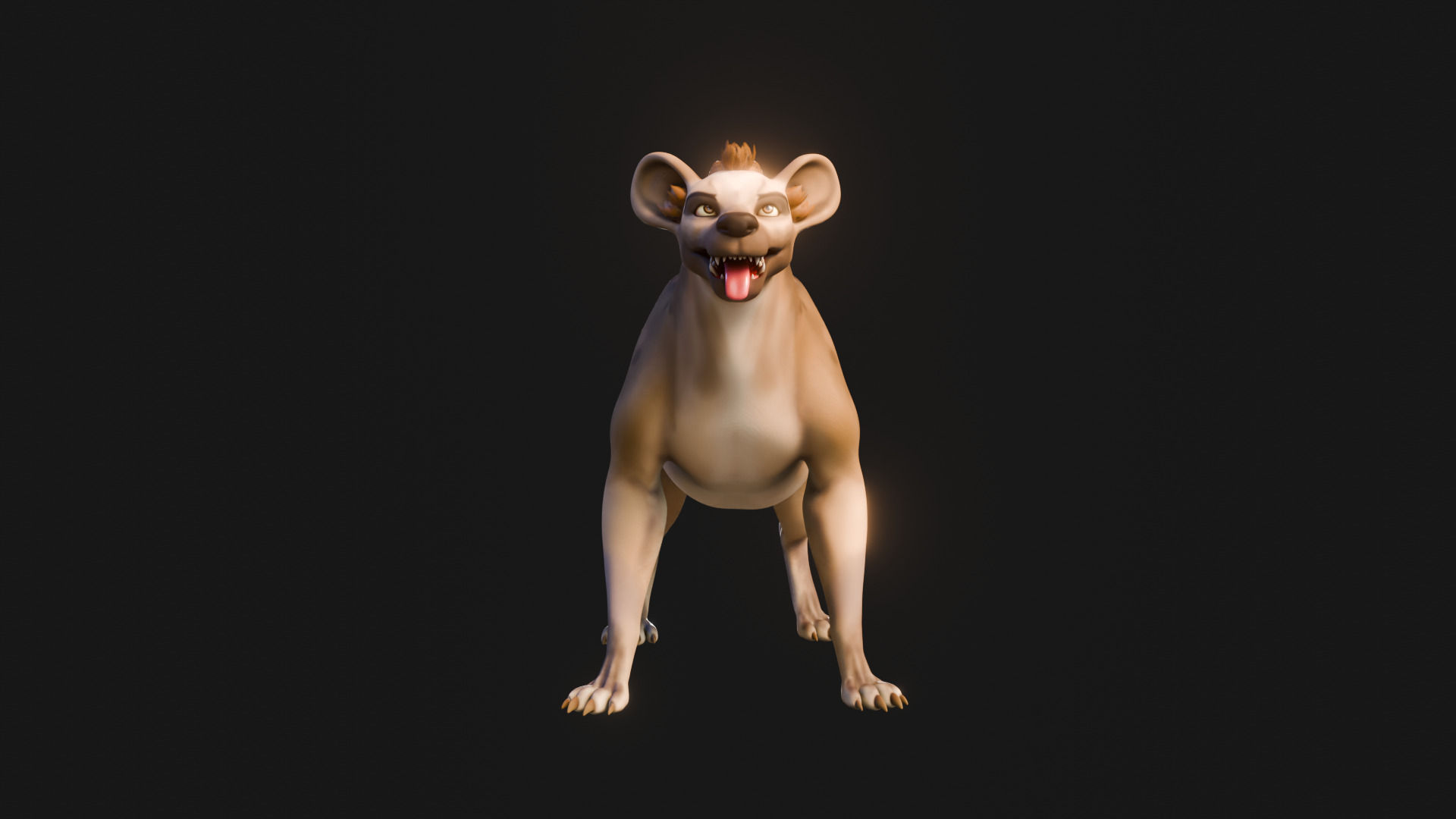 Cartoon-Realistic Spotted Hyena - Rigged for Blender Low-poly 3D model_20