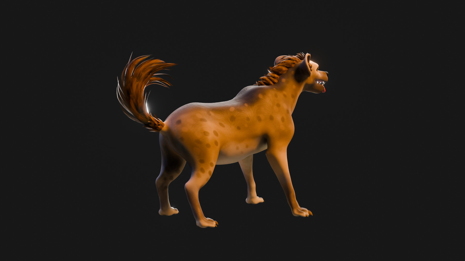 Cartoon-Realistic Spotted Hyena - Rigged for Blender Low-poly 3D model_28