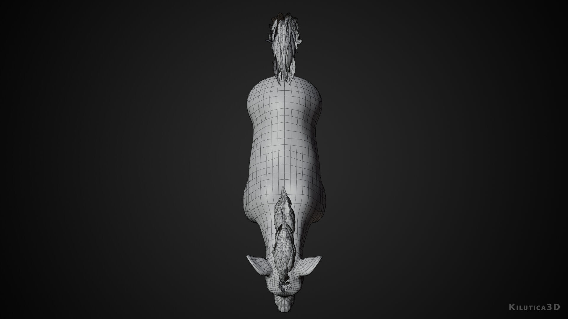 Cartoon-Realistic Spotted Hyena - Rigged for Blender Low-poly 3D model_10