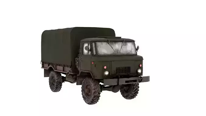 1966 Gaz 66A High-Detail Rigged Soviet Military Truck 3D Model  3D model