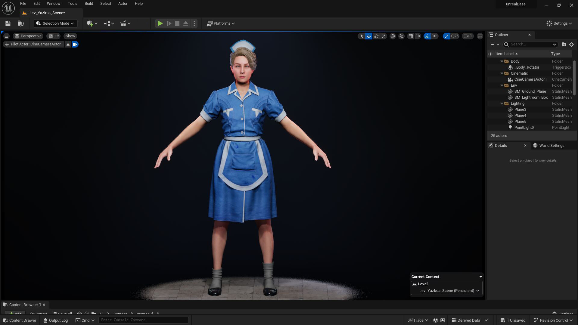 Nurse Character Game Ready Woman in Uniform Low-poly 3D model_25