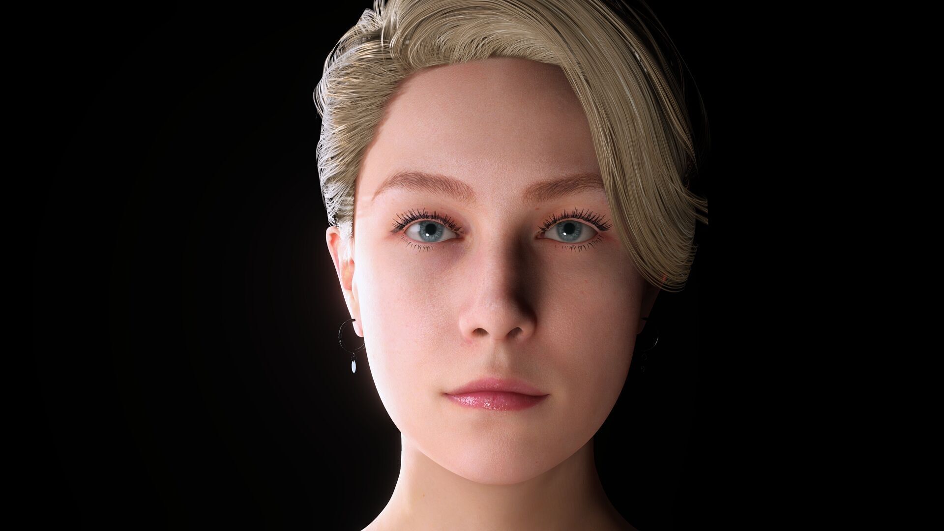 Nurse Character Game Ready Woman in Uniform Low-poly 3D model_11