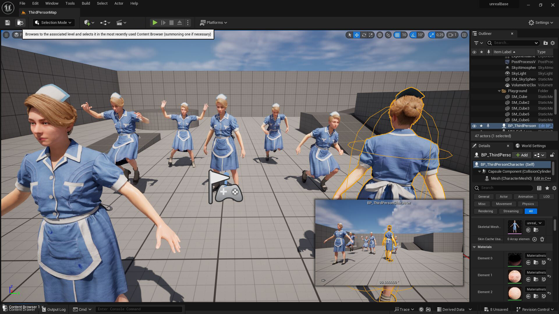 Nurse Character Game Ready Woman in Uniform Low-poly 3D model_24