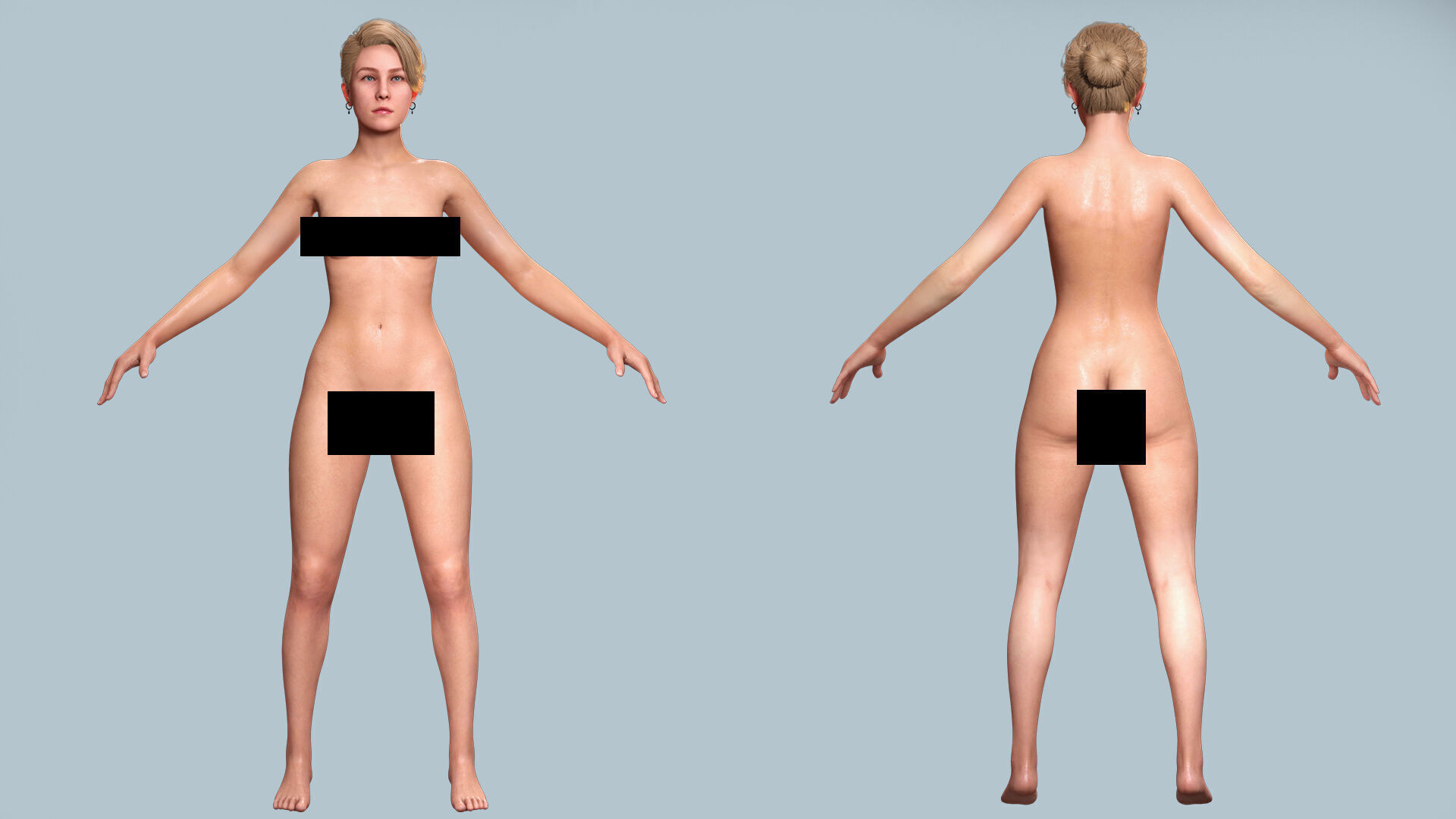 Nurse Character Game Ready Woman in Uniform Low-poly 3D model_10