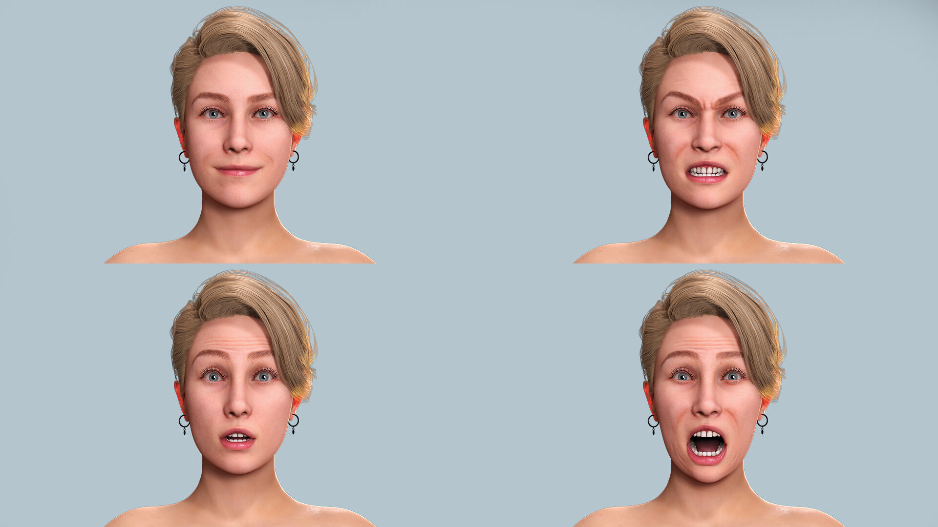 Nurse Character Game Ready Woman in Uniform Low-poly 3D model_9