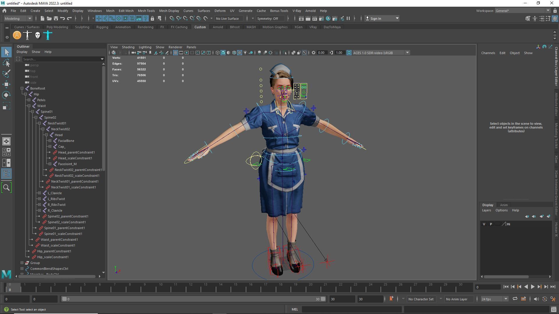 Nurse Character Game Ready Woman in Uniform Low-poly 3D model_20