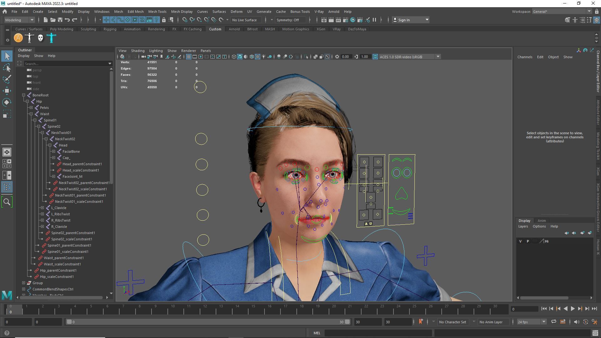 Nurse Character Game Ready Woman in Uniform Low-poly 3D model_21