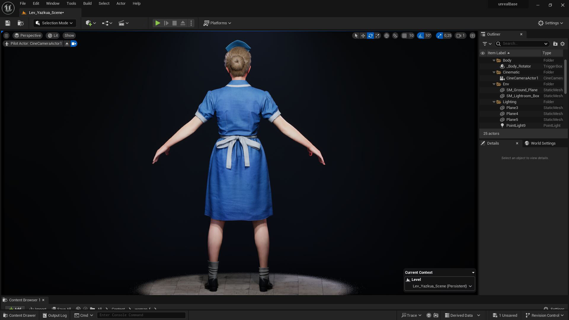Nurse Character Game Ready Woman in Uniform Low-poly 3D model_26