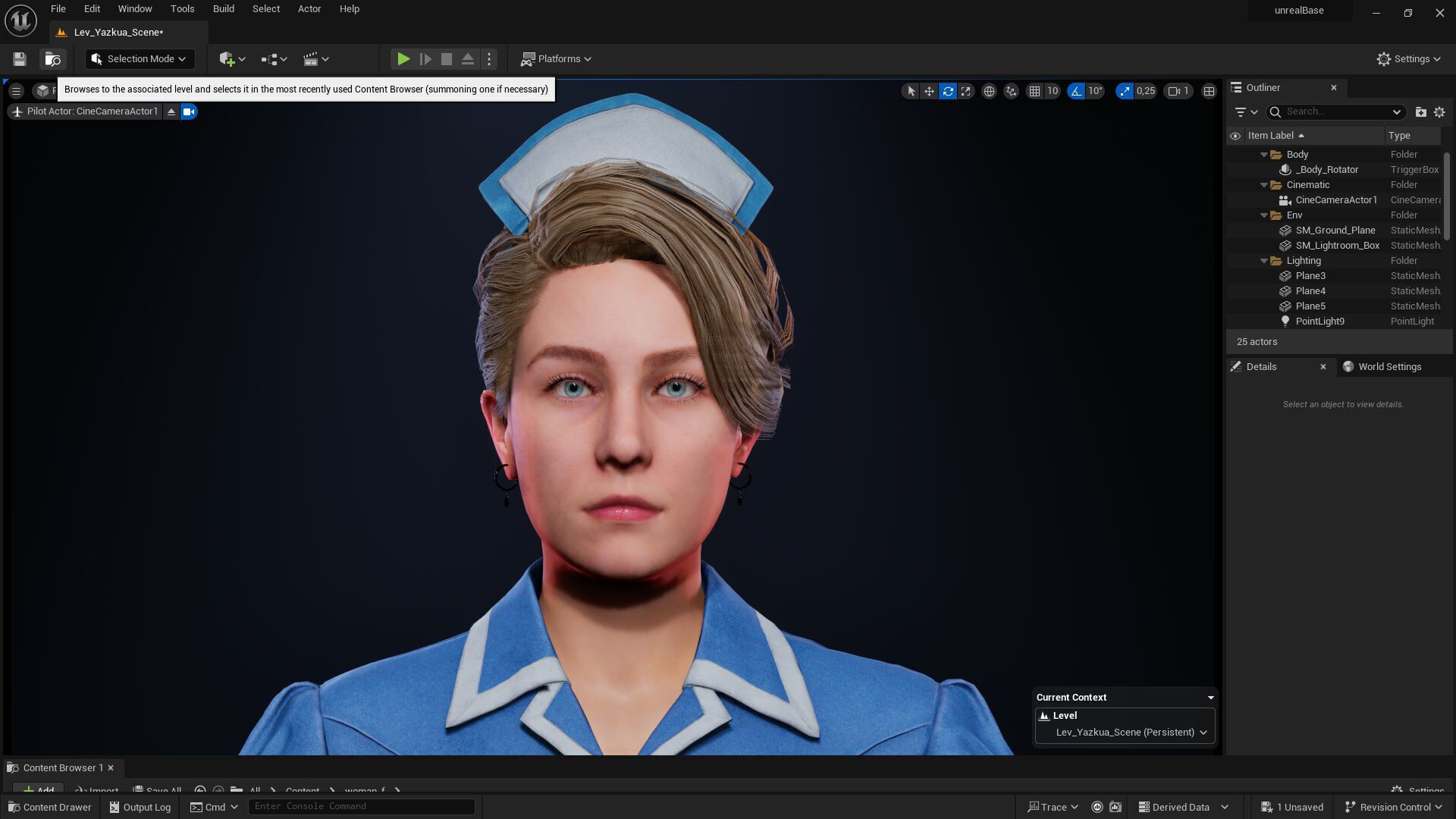 Nurse Character Game Ready Woman in Uniform Low-poly 3D model_27