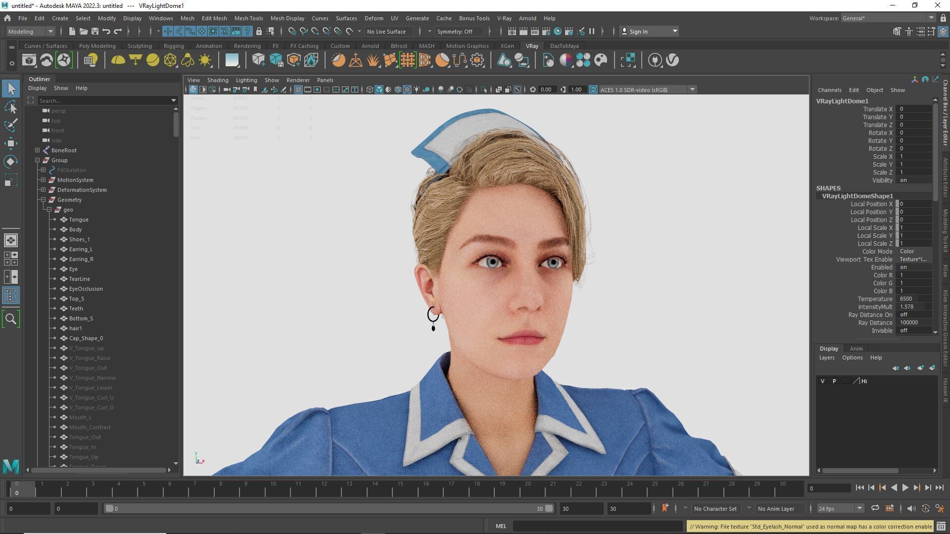 Nurse Character Game Ready Woman in Uniform Low-poly 3D model_22