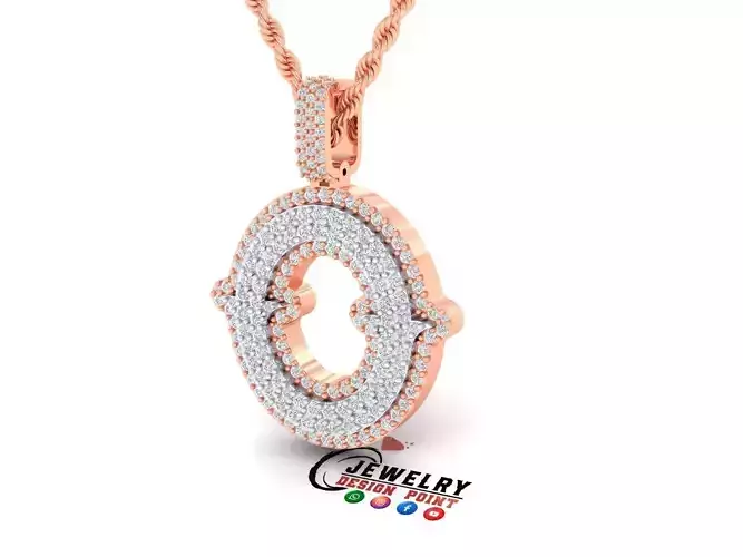 Custom Initial O Letter Diamond  A to Z Alphabet  Necklace