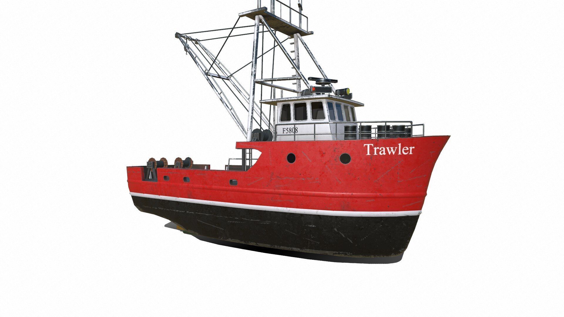 Fishing Trawler Low-poly PBR Low-poly 3D model_10