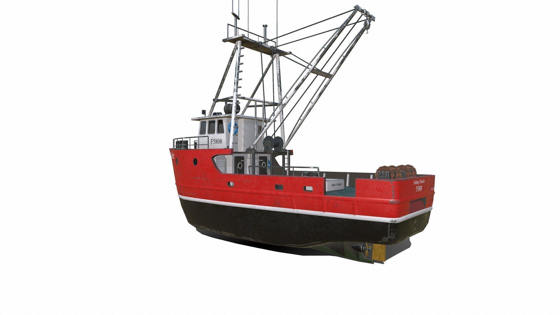 Fishing Trawler Low-poly PBR Low-poly 3D model_3