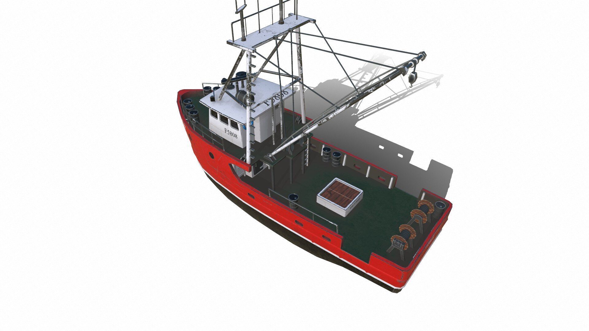 Fishing Trawler Low-poly PBR Low-poly 3D model_4