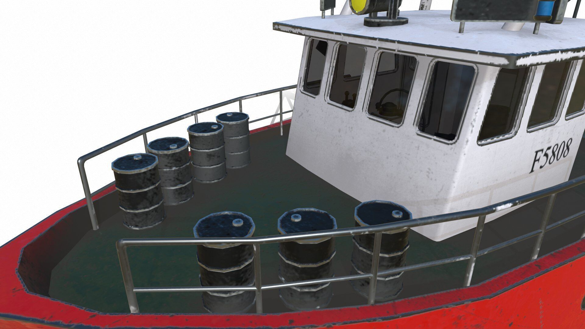 Fishing Trawler Low-poly PBR Low-poly 3D model_13