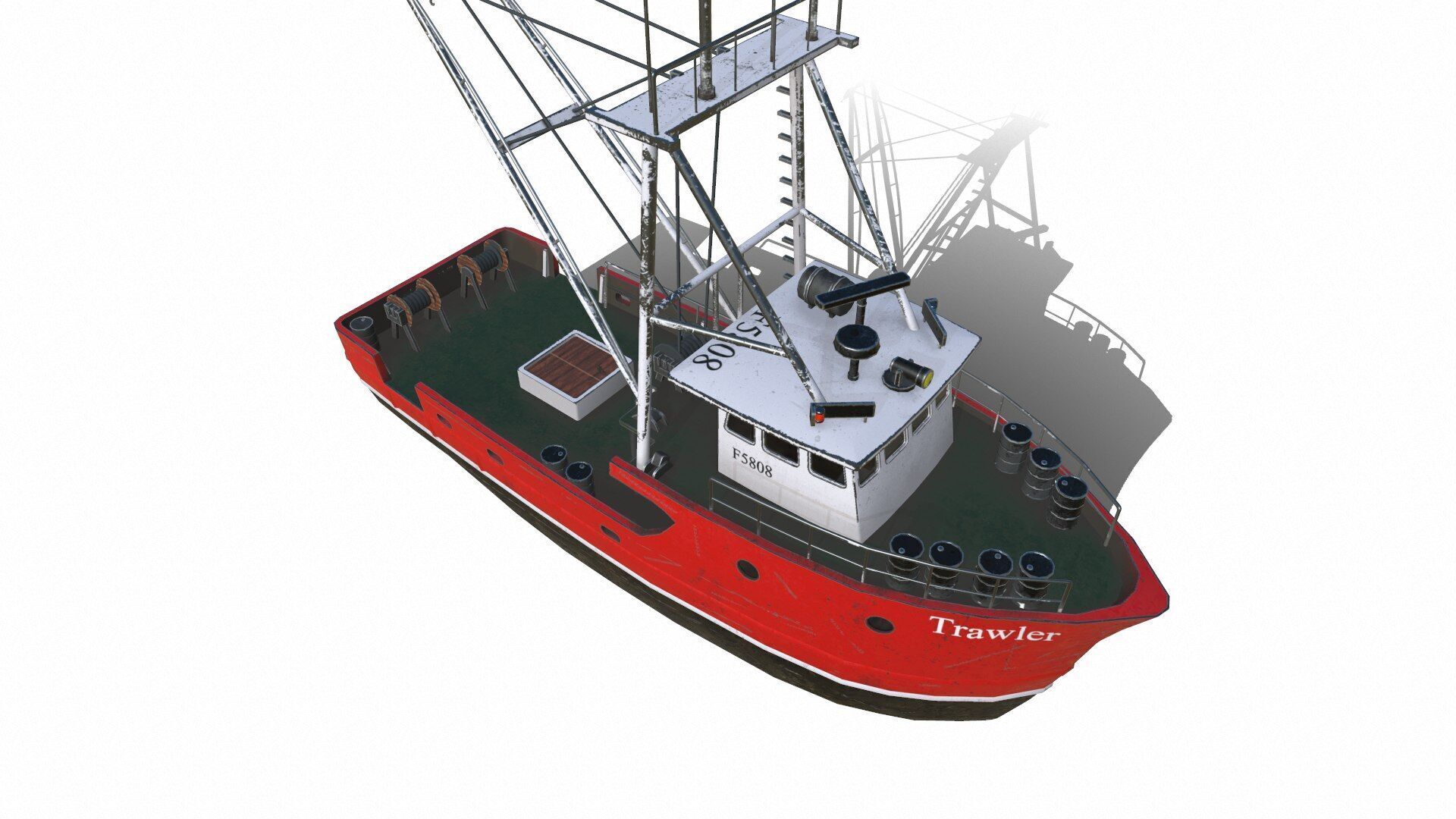 Fishing Trawler Low-poly PBR Low-poly 3D model_11