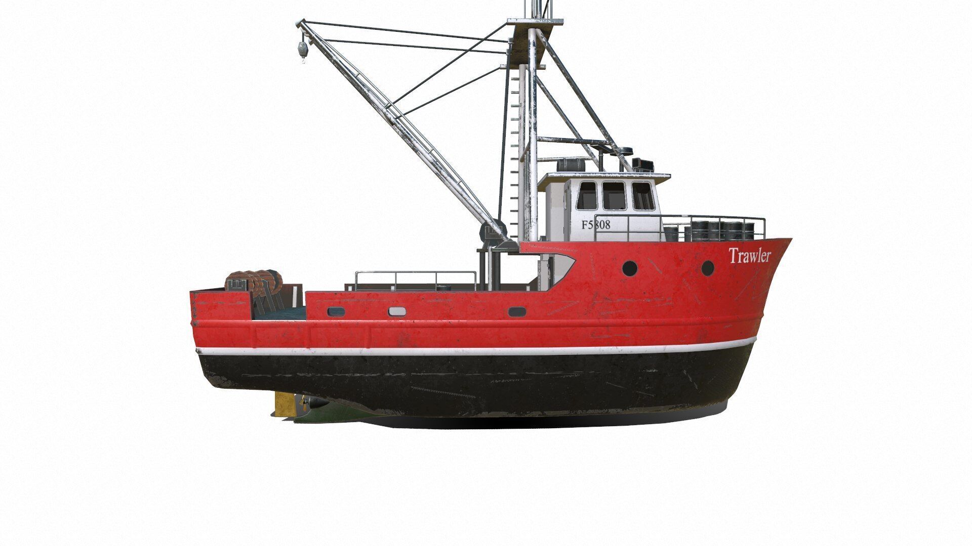 Fishing Trawler Low-poly PBR Low-poly 3D model_9